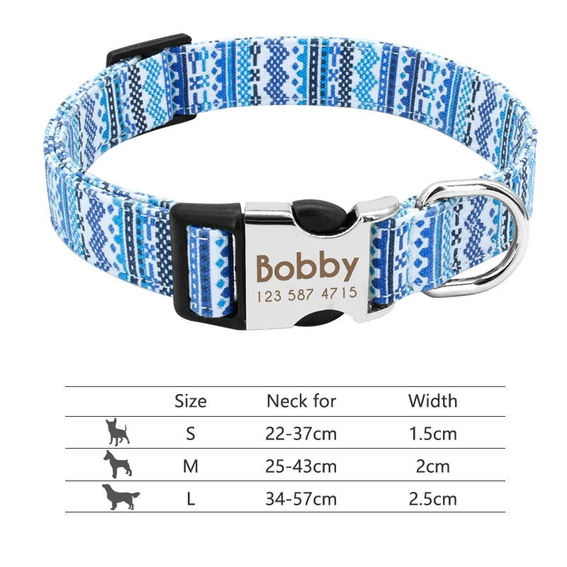 EliteCollar™ Personalized Dog Collar – Wide PU Leather Name Tag Collar for Small, Medium & Large Dogs