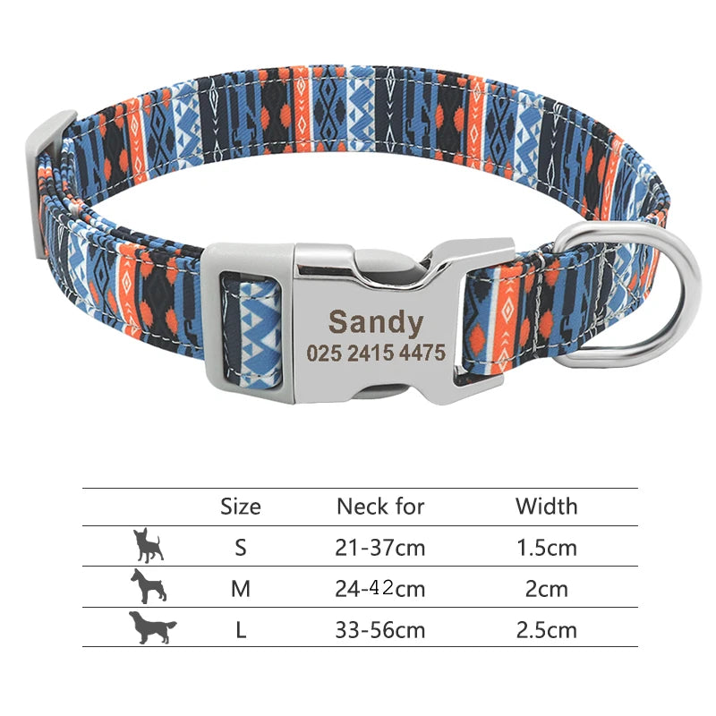 EliteCollar™ Personalized Dog Collar – Wide PU Leather Name Tag Collar for Small, Medium & Large Dogs