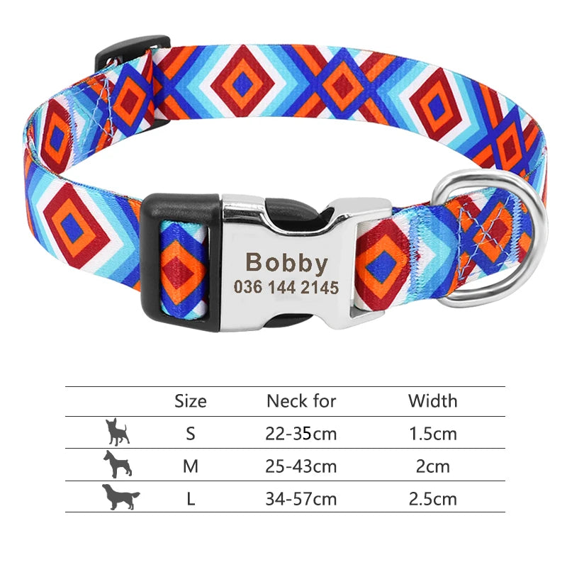 EliteCollar™ Personalized Dog Collar – Wide PU Leather Name Tag Collar for Small, Medium & Large Dogs