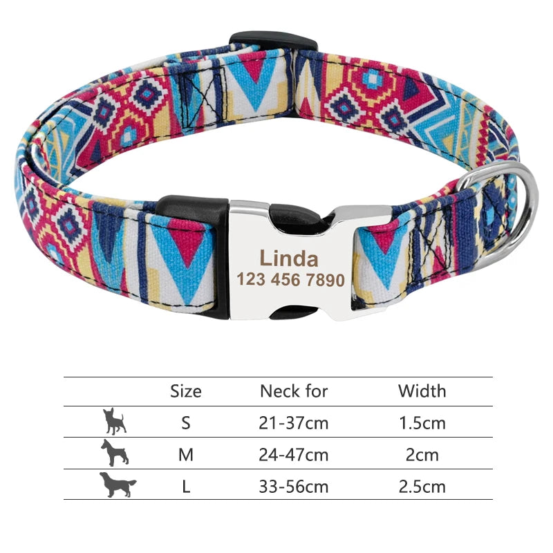 EliteCollar™ Personalized Dog Collar – Wide PU Leather Name Tag Collar for Small, Medium & Large Dogs