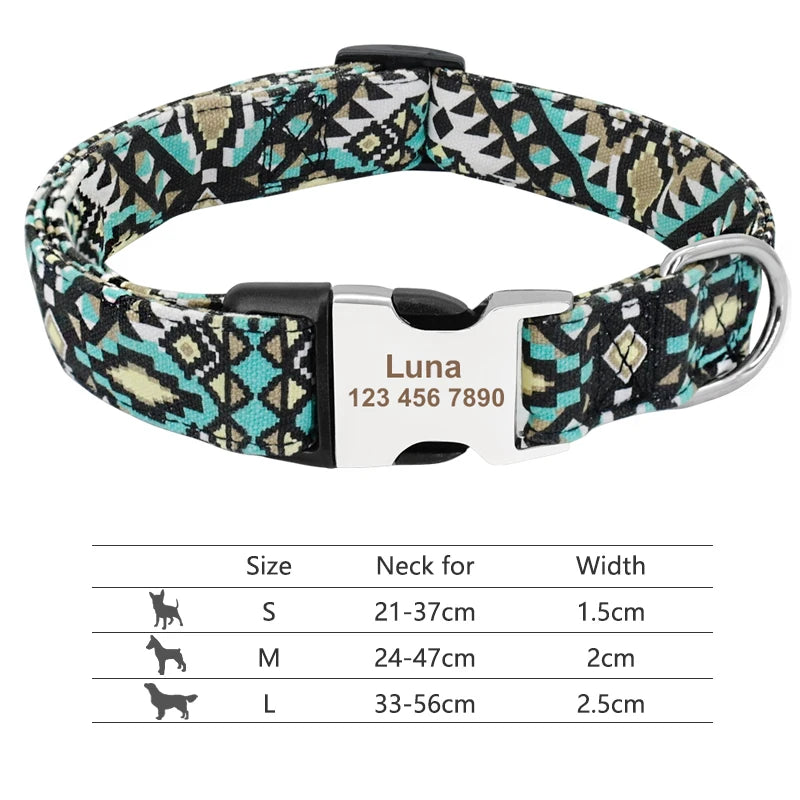 EliteCollar™ Personalized Dog Collar – Wide PU Leather Name Tag Collar for Small, Medium & Large Dogs