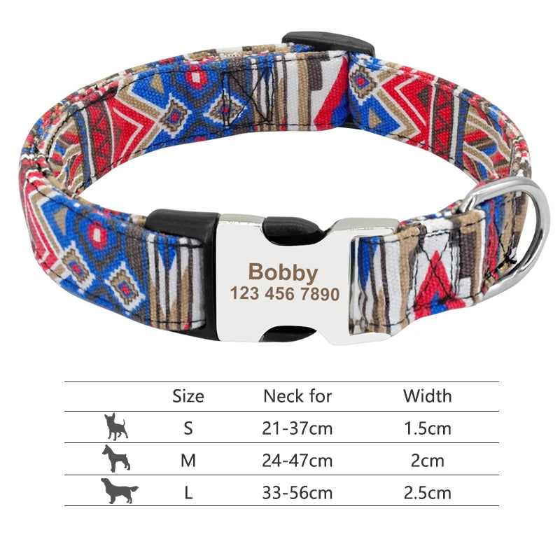 EliteCollar™ Personalized Dog Collar – Wide PU Leather Name Tag Collar for Small, Medium & Large Dogs