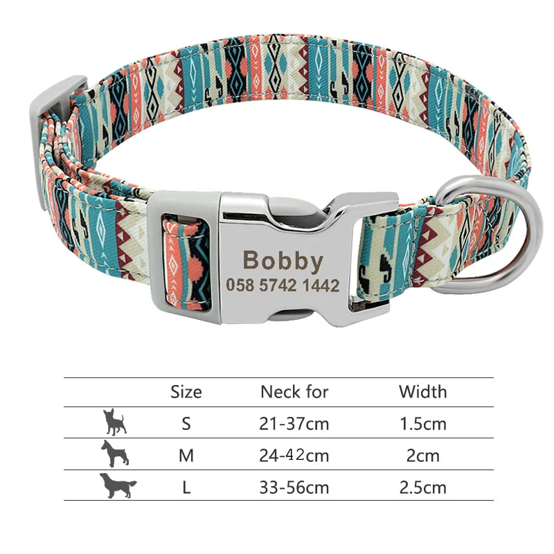 EliteCollar™ Personalized Dog Collar – Wide PU Leather Name Tag Collar for Small, Medium & Large Dogs
