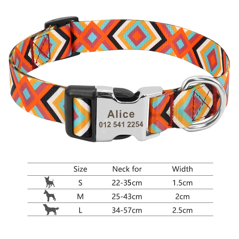 EliteCollar™ Personalized Dog Collar – Wide PU Leather Name Tag Collar for Small, Medium & Large Dogs