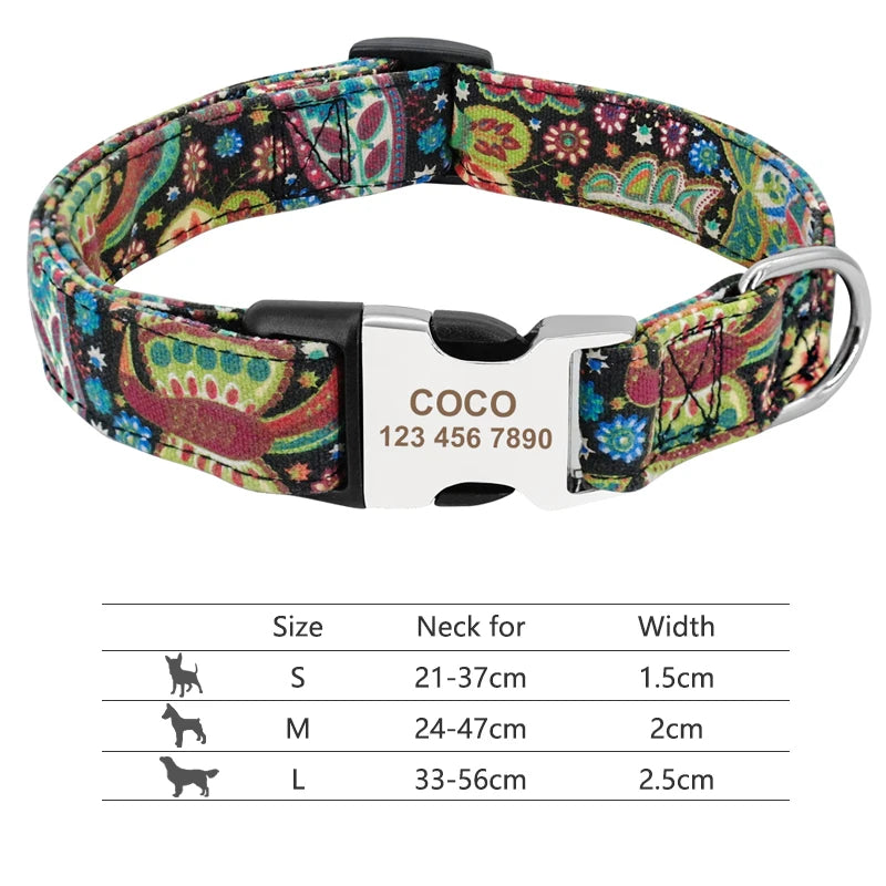 EliteCollar™ Personalized Dog Collar – Wide PU Leather Name Tag Collar for Small, Medium & Large Dogs