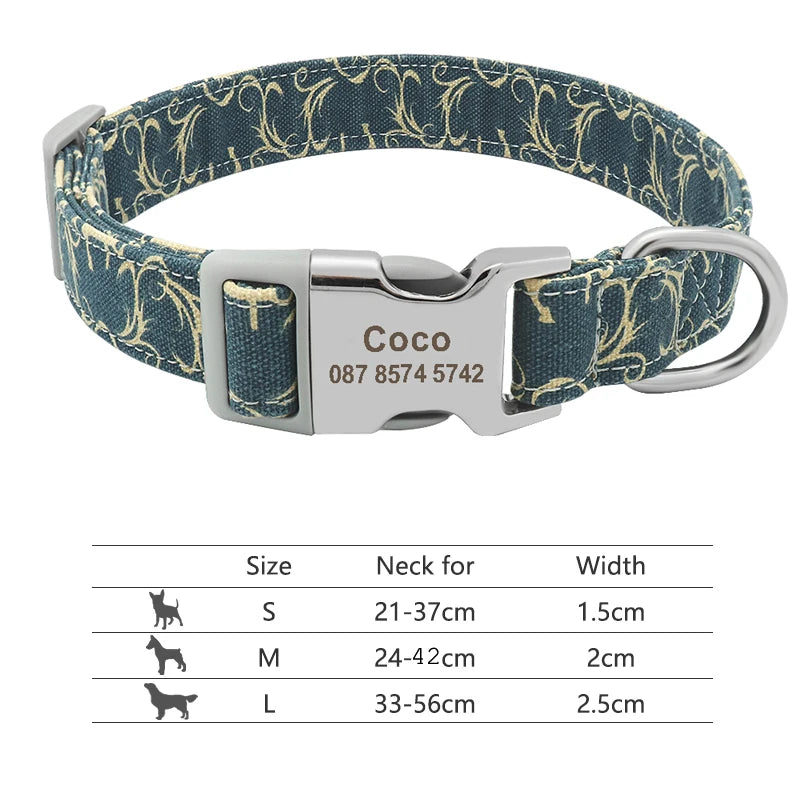 EliteCollar™ Personalized Dog Collar – Wide PU Leather Name Tag Collar for Small, Medium & Large Dogs