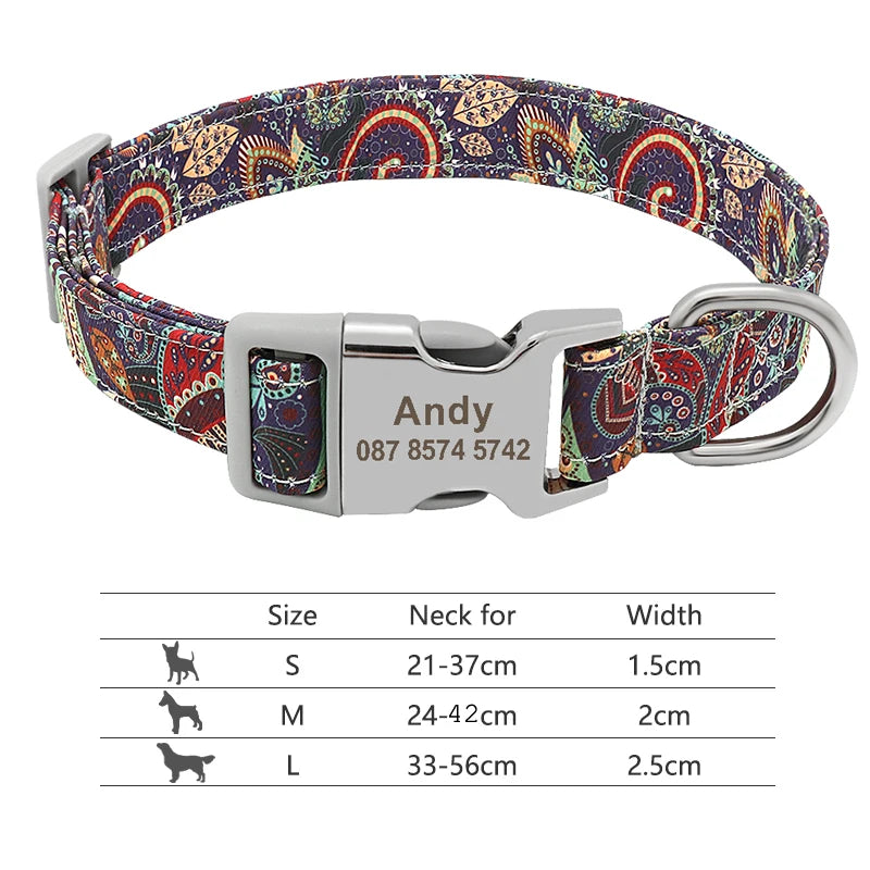 EliteCollar™ Personalized Dog Collar – Wide PU Leather Name Tag Collar for Small, Medium & Large Dogs