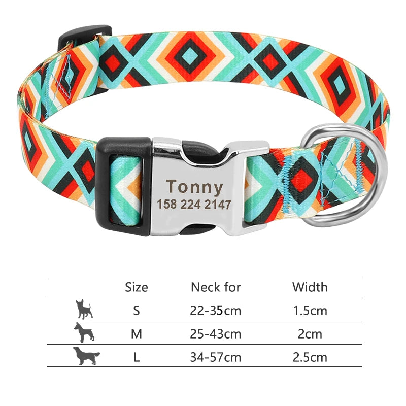 EliteCollar™ Personalized Dog Collar – Wide PU Leather Name Tag Collar for Small, Medium & Large Dogs
