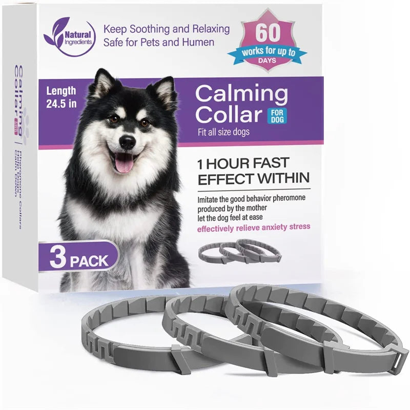 PeacePet™ calming collar for small and large pets, designed for anxiety relief with a protective, adjustable fit.