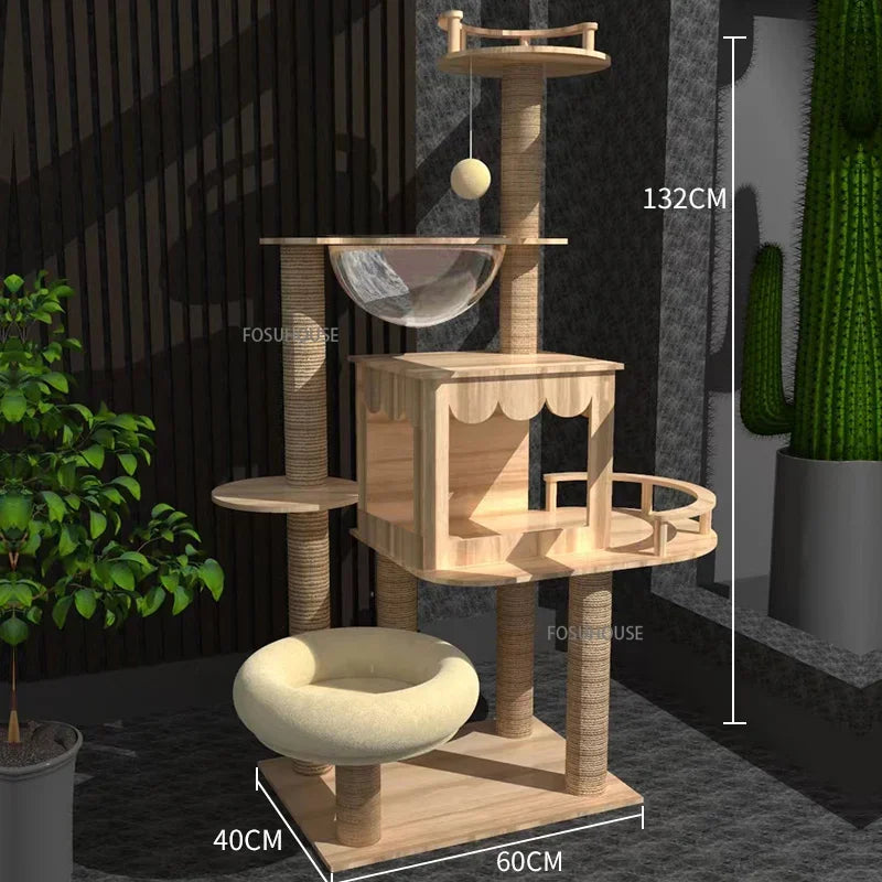 ClimbKing™ Cat Tree Tower – Multi-Level Cat Climbing Frame with Sisal Scratching Posts & Play Toys