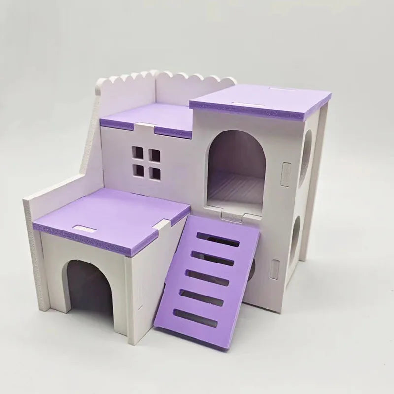 Natural wooden nest for guinea pigs and hedgehogs by Petivo, featuring a cozy design for small pets.