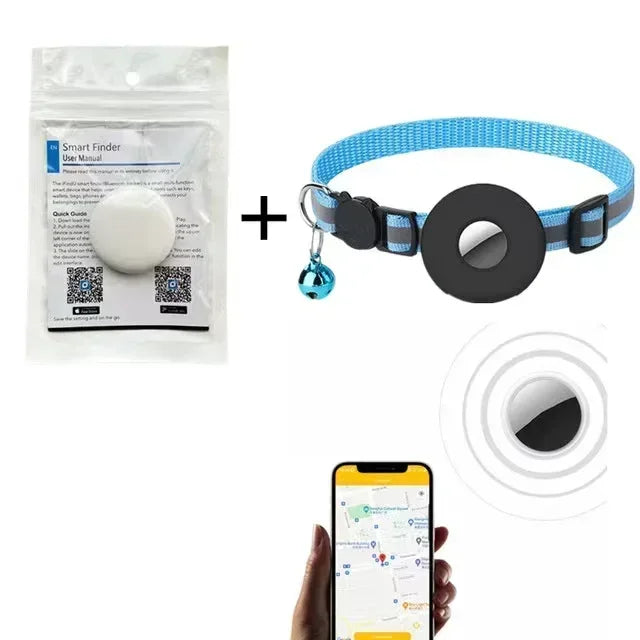 Wearable GPS tracker collar by Petivo, designed for pets, featuring a smart anti-lost locator in a sleek design.
