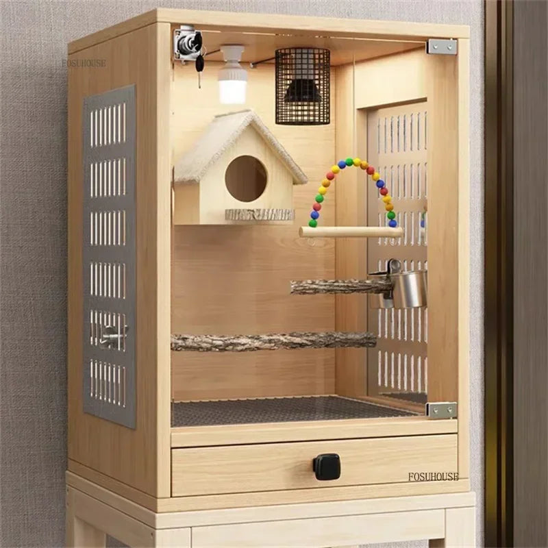 FeatherPalace™ Aviary – Large Luxury Wrought Iron Bird Cage for Budgies, Cockatiels & Parrots | Elegant Splash-Proof Design