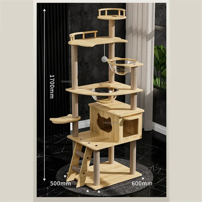 PawEmpire™ Cat Tree – Multi-Level Climbing Tower with Sisal Scratching Posts & Interactive Cat Toys
