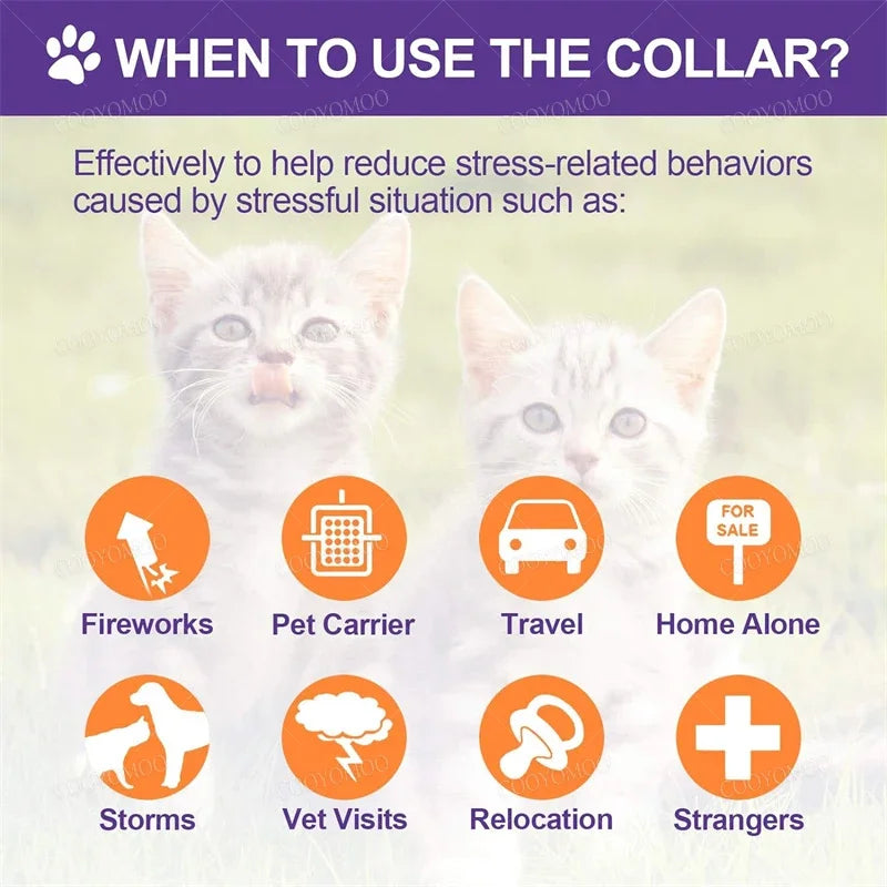 UrbanPaws™ Calming Comfort Collar for cats and dogs, featuring a soft fabric design and adjustable fit.