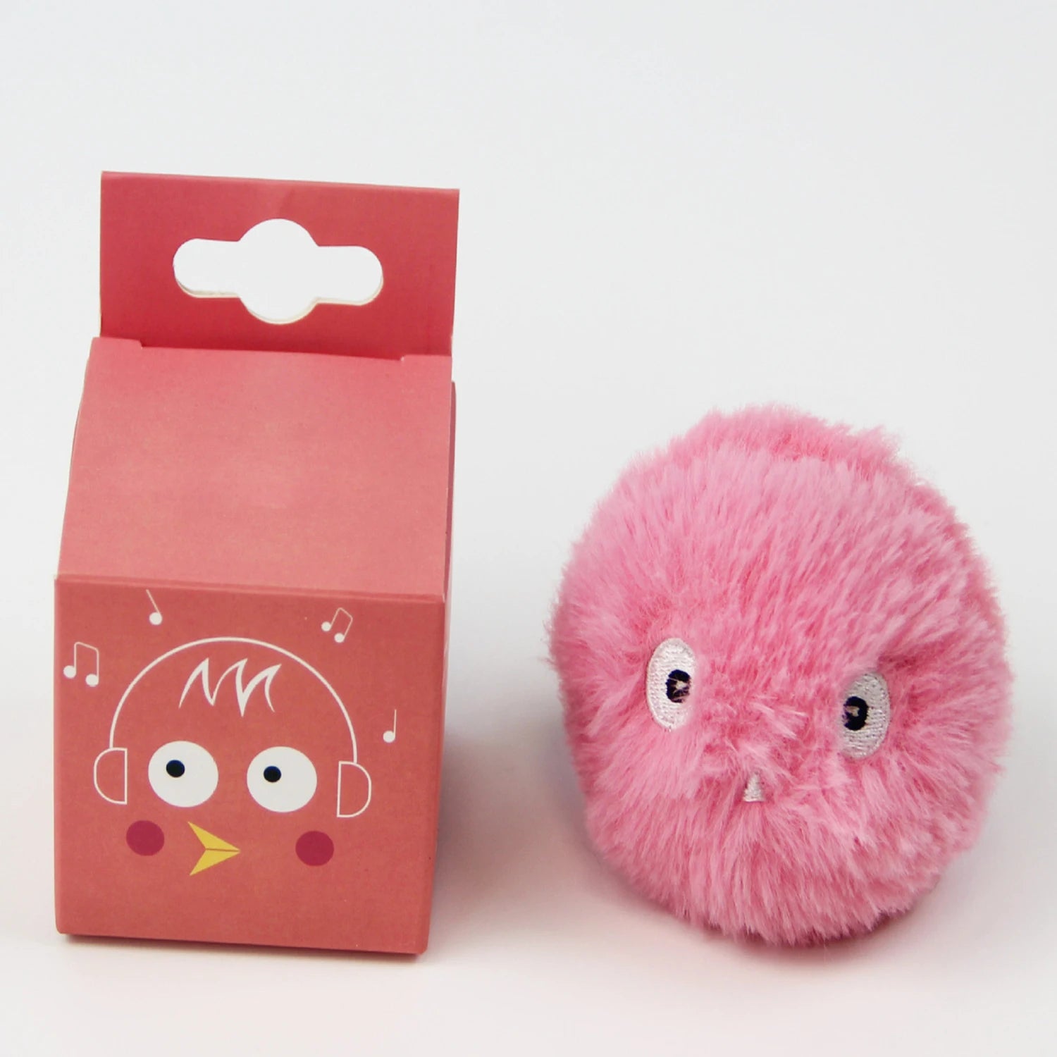 Plush PurrBounce™ Smart Interactive Cat Ball with catnip, featuring a squeak toy design for playful cats.