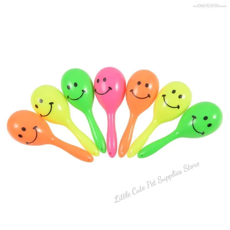 Colorful BeakBright™ parrot sand rattle toys in a pack, designed for interactive beak grinding and training for birds.