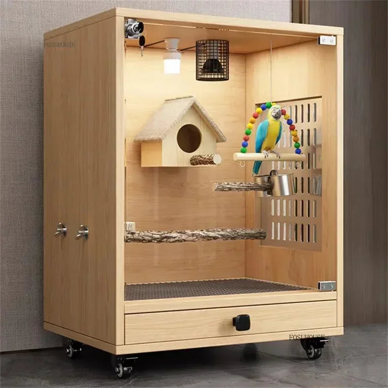 FeatherPalace™ Aviary – Large Luxury Wrought Iron Bird Cage for Budgies, Cockatiels & Parrots | Elegant Splash-Proof Design