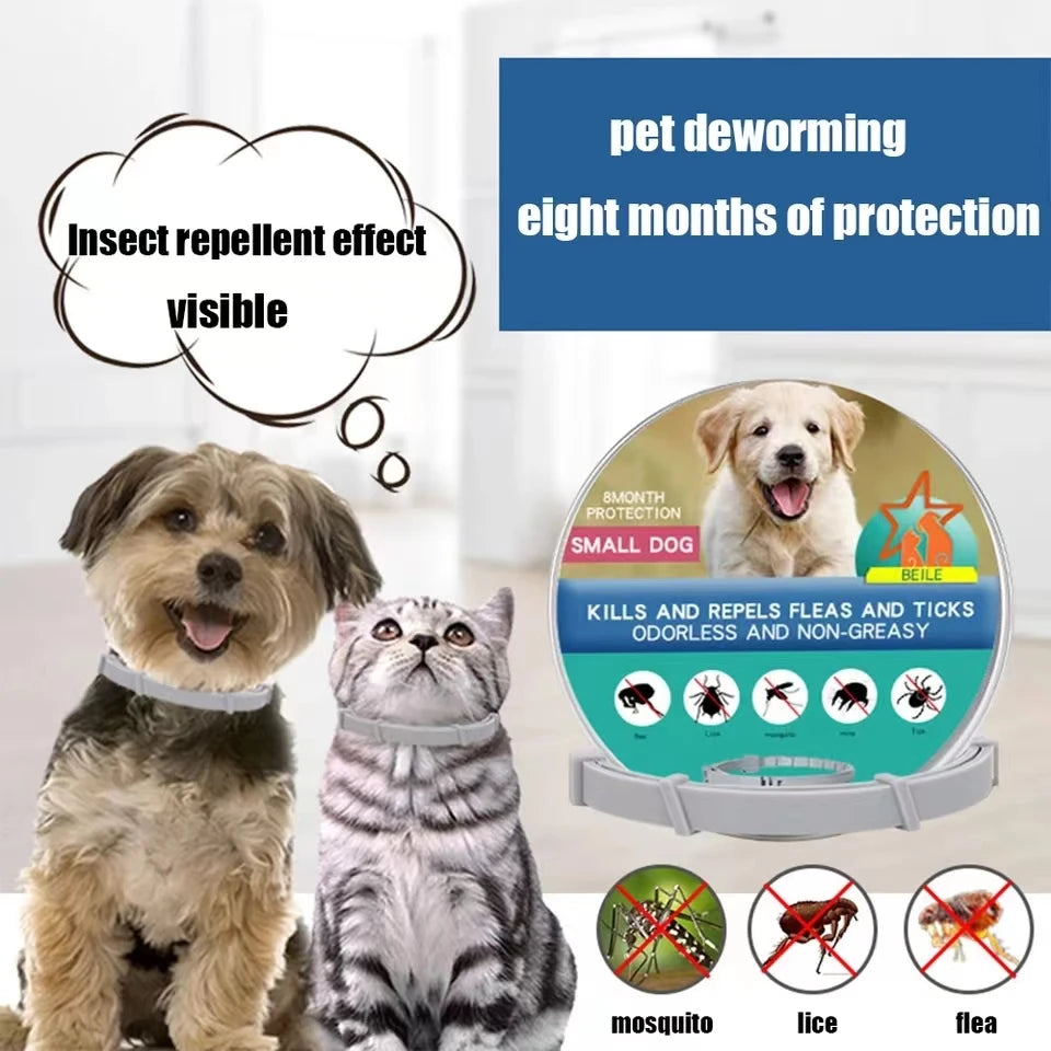 Adjustable PawProtect™ Anti-Flea & Tick Collar for pets, providing 8-month protection against pests.