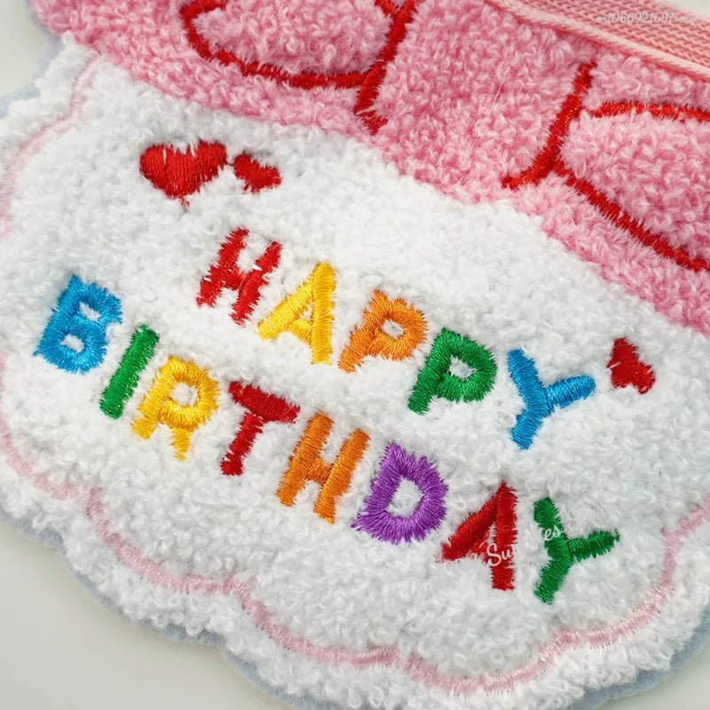 GlamPet™ cat birthday party hat and bib with adjustable bandana for festive pet dress-up and celebration.