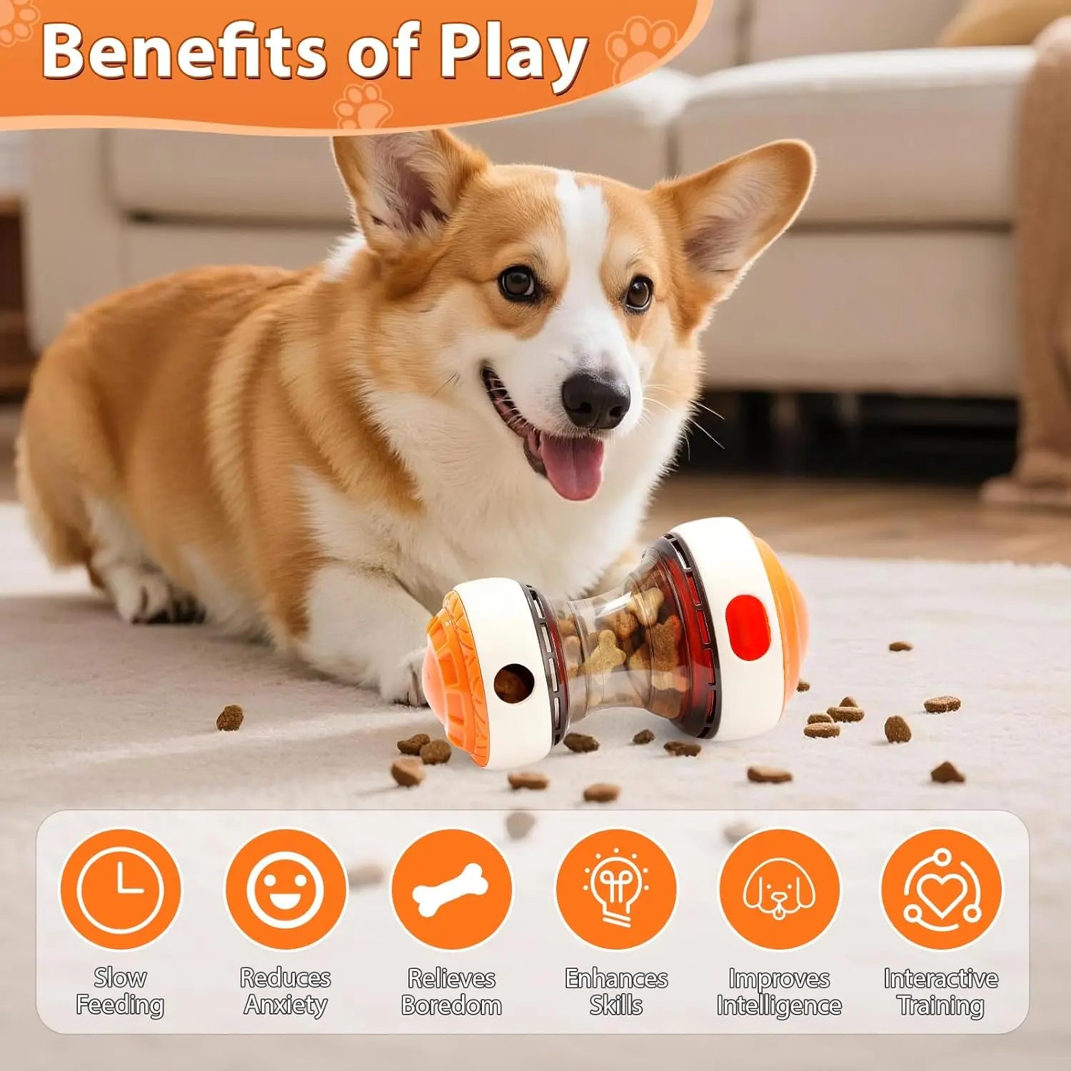 TreatMaze™ Interactive Ball – Adjustable Treat Dispensing Toy for Small Dogs | Slow Feeder & Training Fun
