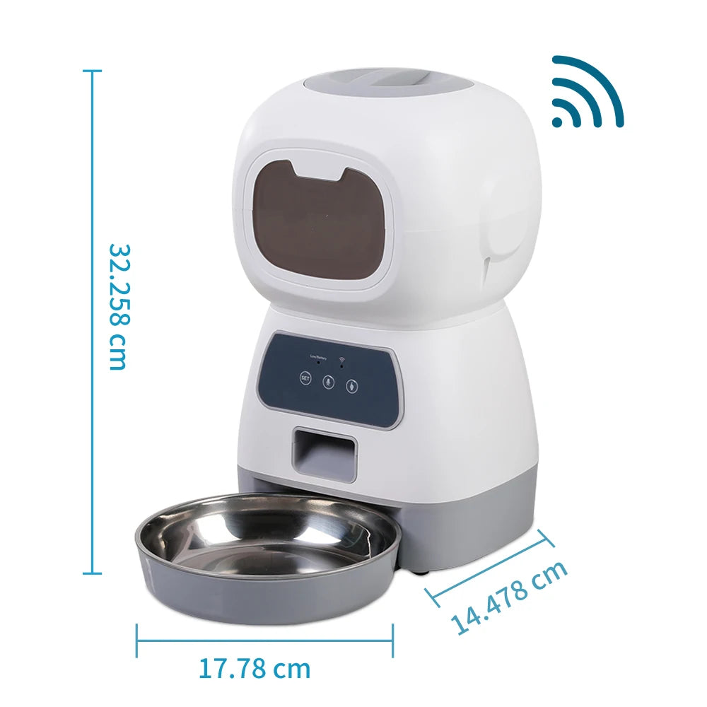 FreshSip™3.5L Automatic Pet Feeder For Cats WiFi Smart Swirl Slow Dog Feeder With Voice Recorder Large Capacity Timing Cat Food Dispenser
