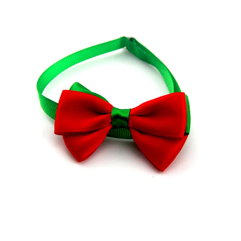 Adjustable Christmas bow tie collar for dogs and cats, featuring festive design by Petivo Pets Store.