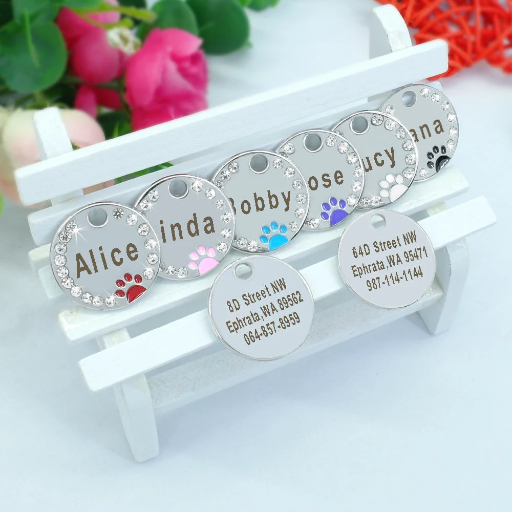 SafePaws™ ID Tag – Personalized Engraved Dog Nameplate | Anti-Lost Collar Pendant for All Breeds