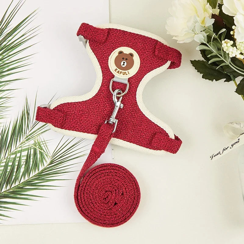 Cute rabbit harness and leash set from Petivo, featuring a comfortable vest for outdoor adventures with a playful bunny design.