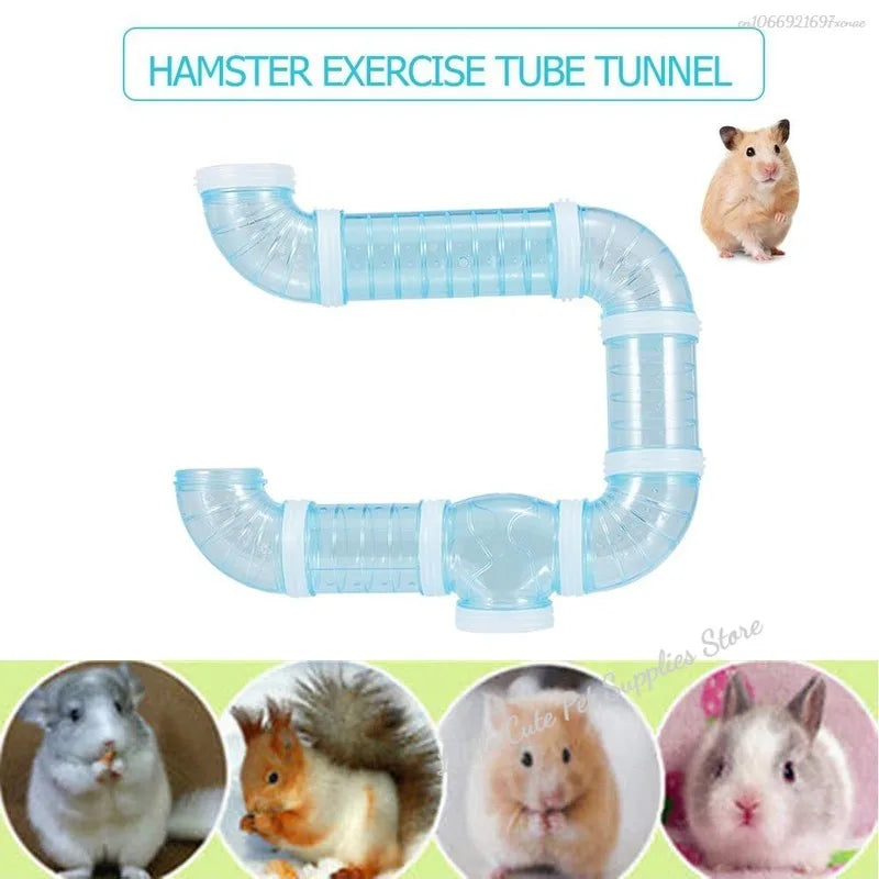 Transparent DIY racing runway for hamsters by Petivo, featuring a 360° design for interactive play and exploration.