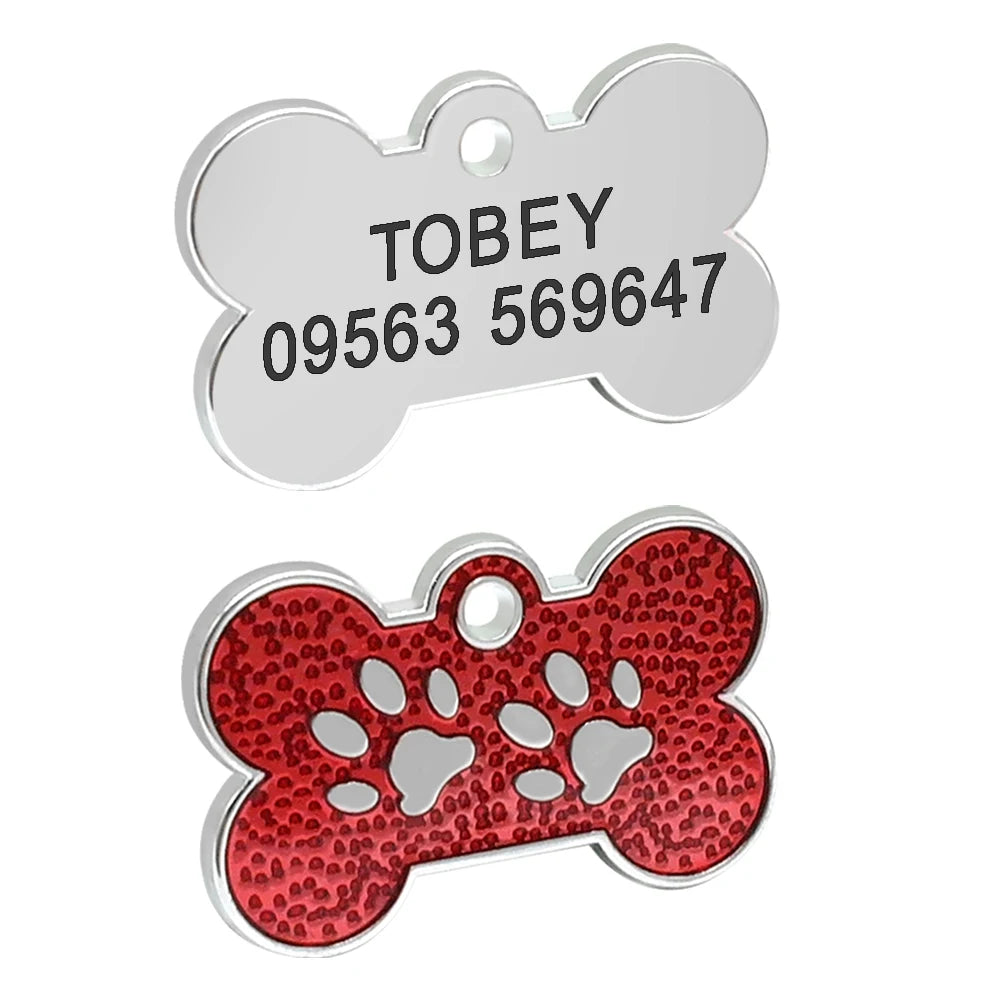 SafePaws™ ID Tag – Personalized Engraved Dog Nameplate | Anti-Lost Collar Pendant for All Breeds