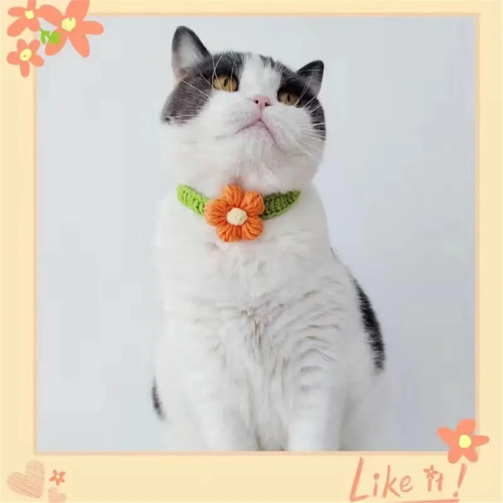 PetalPals™ crochet bowtie necklace featuring a soft knitted flower charm, lightweight and adjustable for a perfect fit.