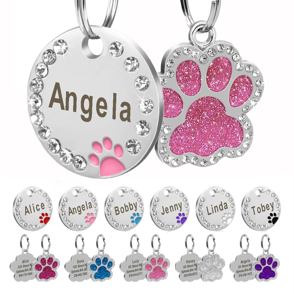 SafePaws™ ID Tag – Personalized Engraved Dog Nameplate | Anti-Lost Collar Pendant for All Breeds