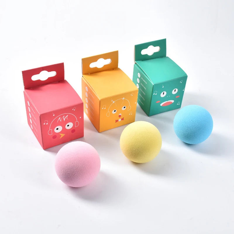 Plush PurrBounce™ Smart Interactive Cat Ball with catnip, featuring an electric squeak toy for playful cats.