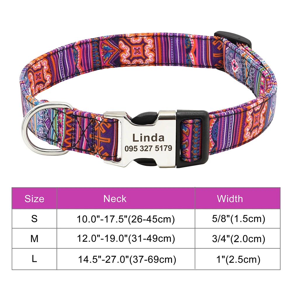 EliteCollar™ Personalized Dog Collar – Wide PU Leather Name Tag Collar for Small, Medium & Large Dogs