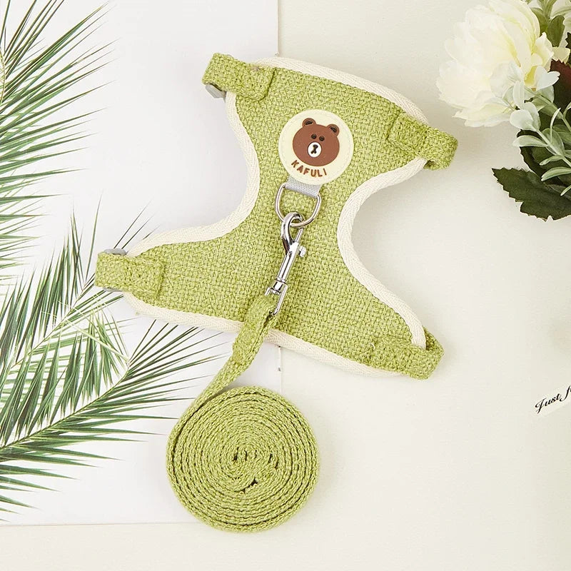 Cute rabbit harness and leash set from Petivo, featuring a comfortable vest for outdoor adventures with a bunny.