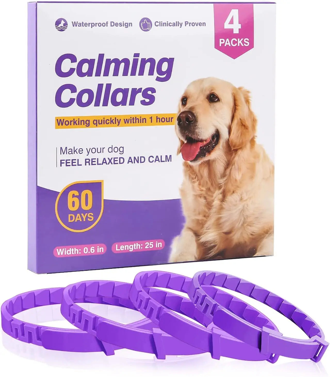 PeacePet™ calming collar designed for small and large pets, featuring a soft, adjustable design for anxiety relief.