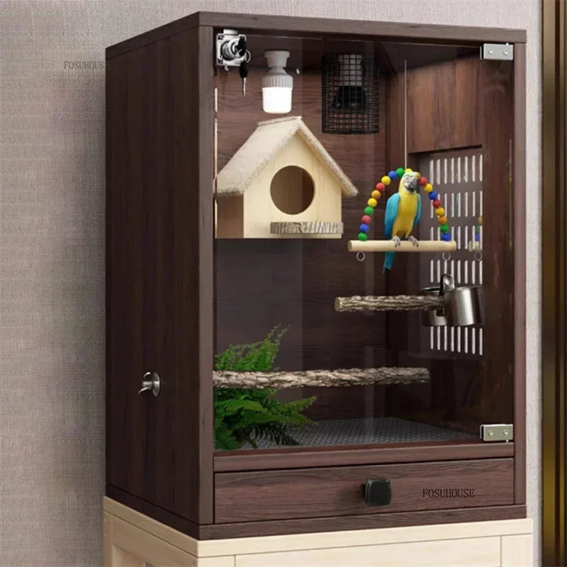FeatherPalace™ Aviary – Large Luxury Wrought Iron Bird Cage for Budgies, Cockatiels & Parrots | Elegant Splash-Proof Design