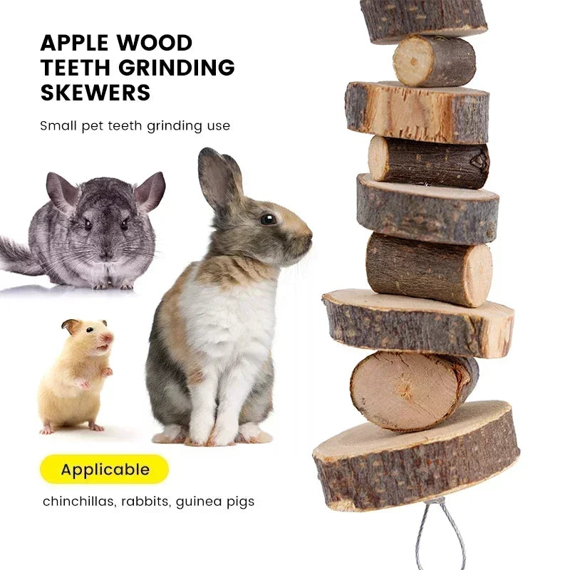 TinyTeeth™ natural wood chew sticks for small pets, promoting dental health and safe chewing in a natural design.