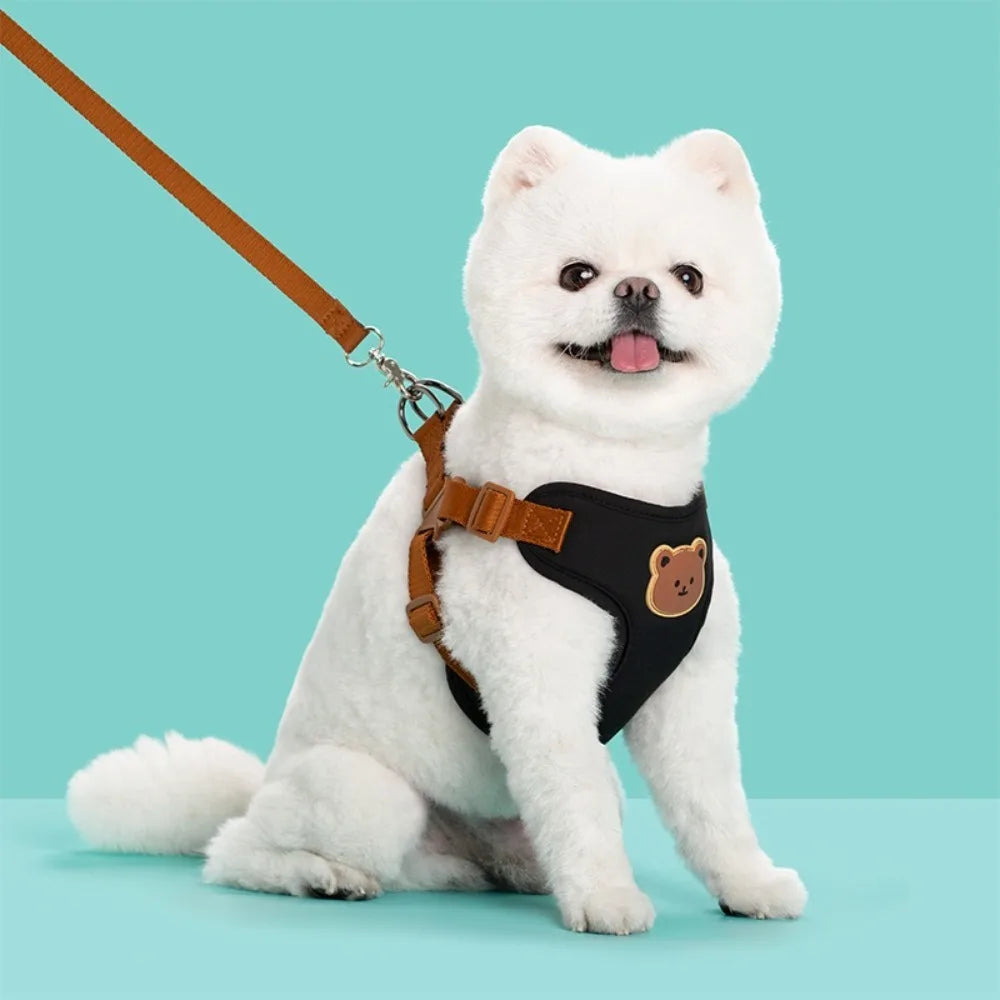 ComfyWalk™ adjustable pet harness in blue, designed for small and medium pets, featuring a no-pull chest vest and leash.