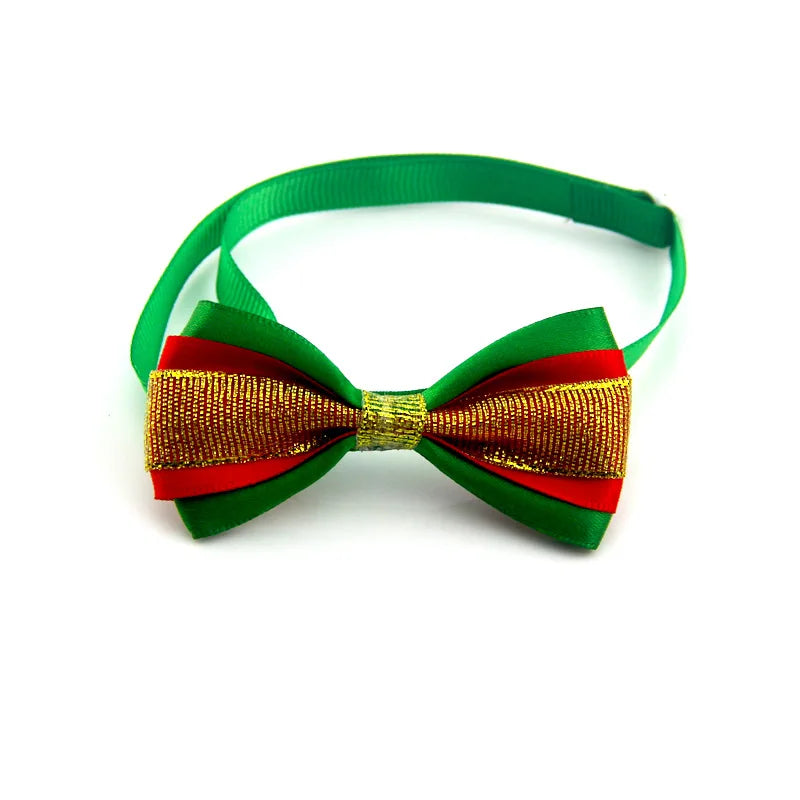 Adjustable Christmas bow tie collar for dogs and cats by Petivo, featuring festive holiday design and vibrant colors.