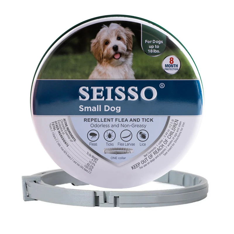 FleaGuard™ adjustable anti-flea and tick collar for pets, providing 8-month protection against pests.