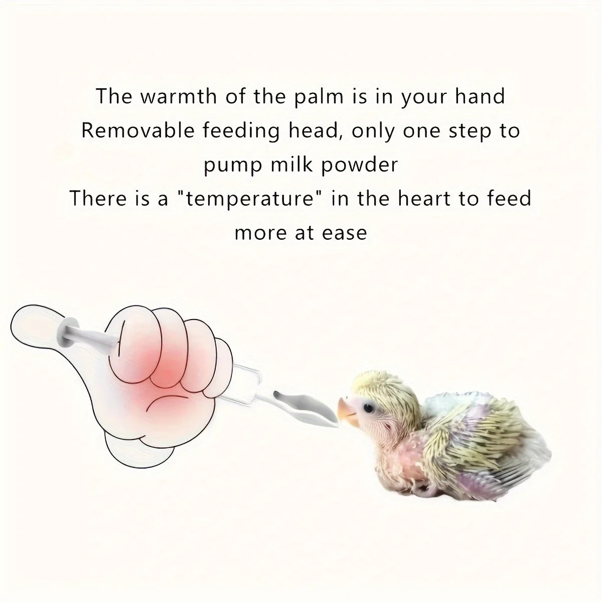 4-piece precision syringe set from Petivo for hand-rearing baby birds, featuring syringes of various sizes.