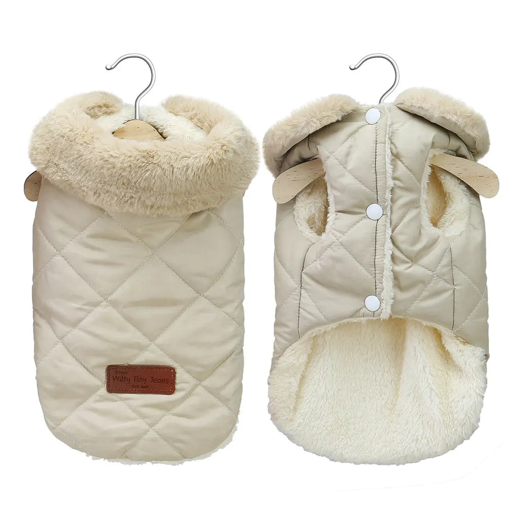 CozyPaws™ cute fur pet shirt in plush fabric, designed for small and medium pets, showcasing a cozy fit.