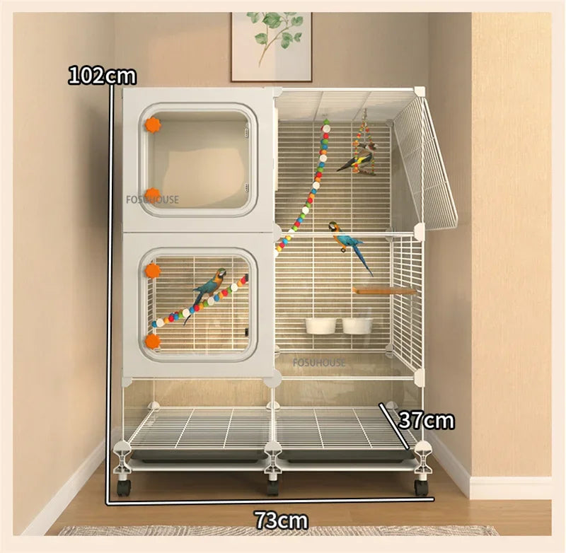 WingPalace™ Bird Villa – Large Luxury Wrought Iron Cage for Budgies, Cockatiels & Parrots