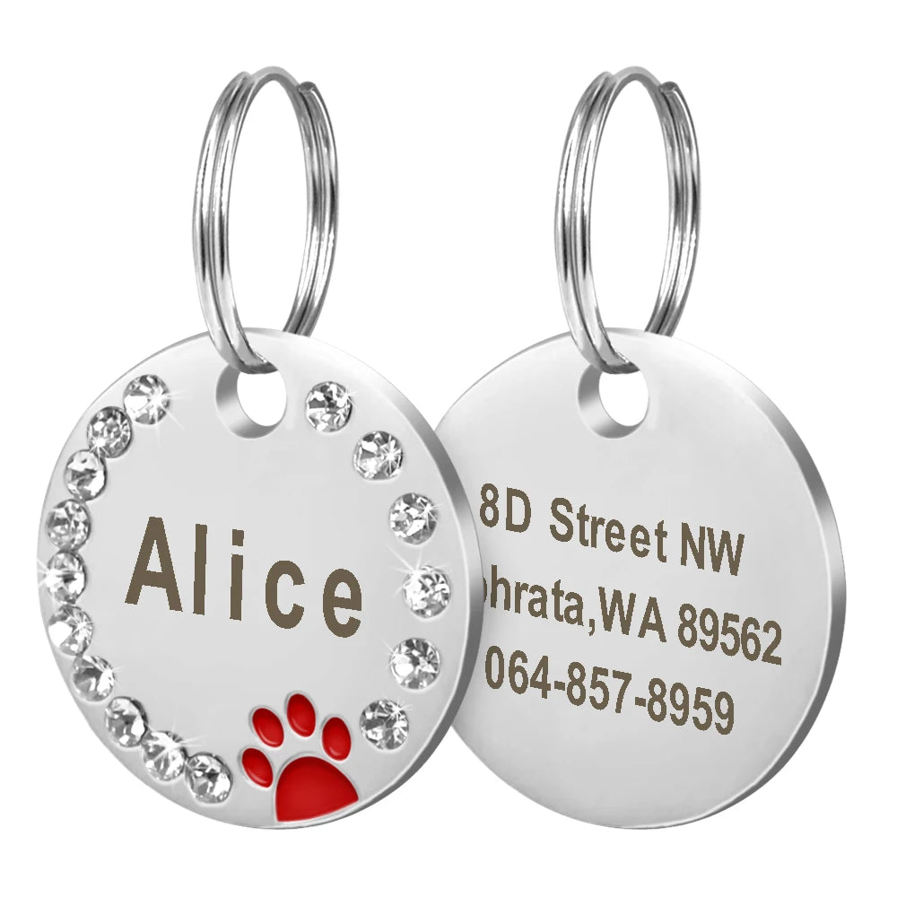 SafePaws™ ID Tag – Personalized Engraved Dog Nameplate | Anti-Lost Collar Pendant for All Breeds