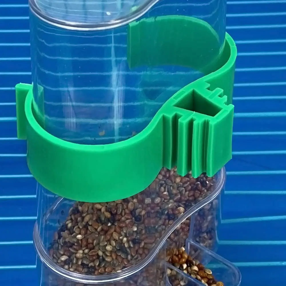 Crystal Clear Cage Guard by Petivo, automatic food and water container for pets, showing anti-scatter design and clear view.