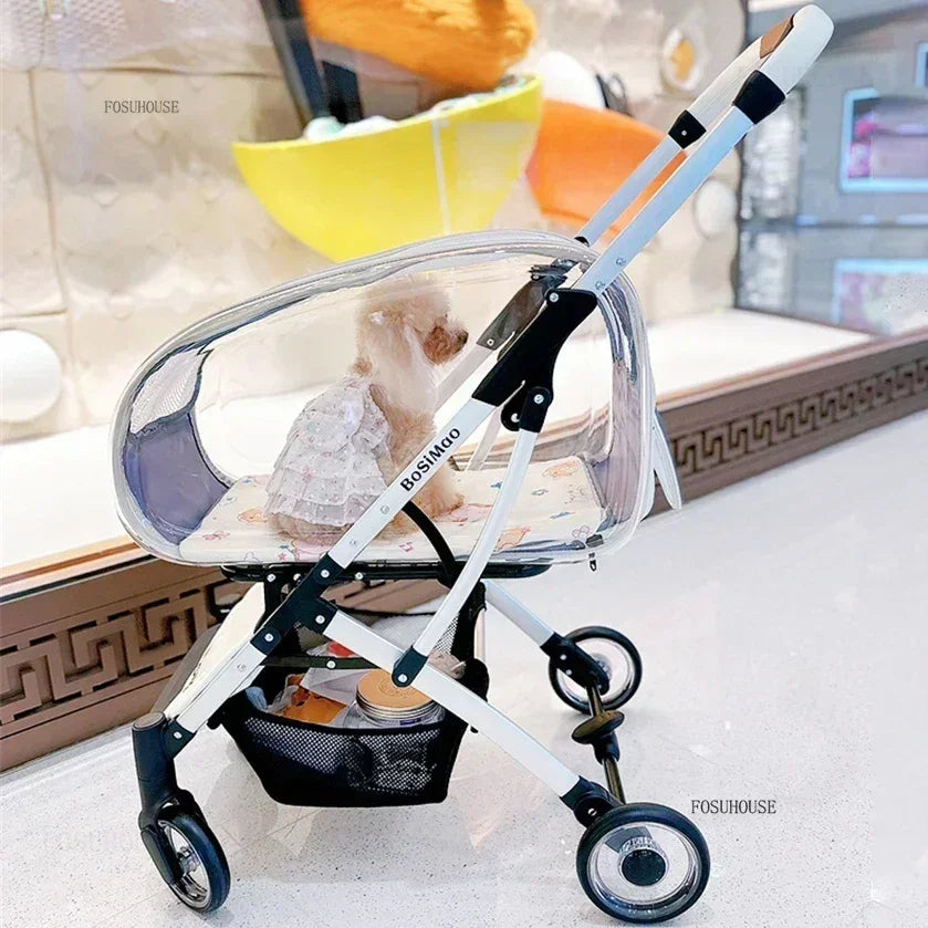 CloudCruiser™ Pet Stroller – Luxury 4-Wheel Ride for Cats & Dogs | Breathable, Windproof, Foldable Travel Trolley 2 In 1
