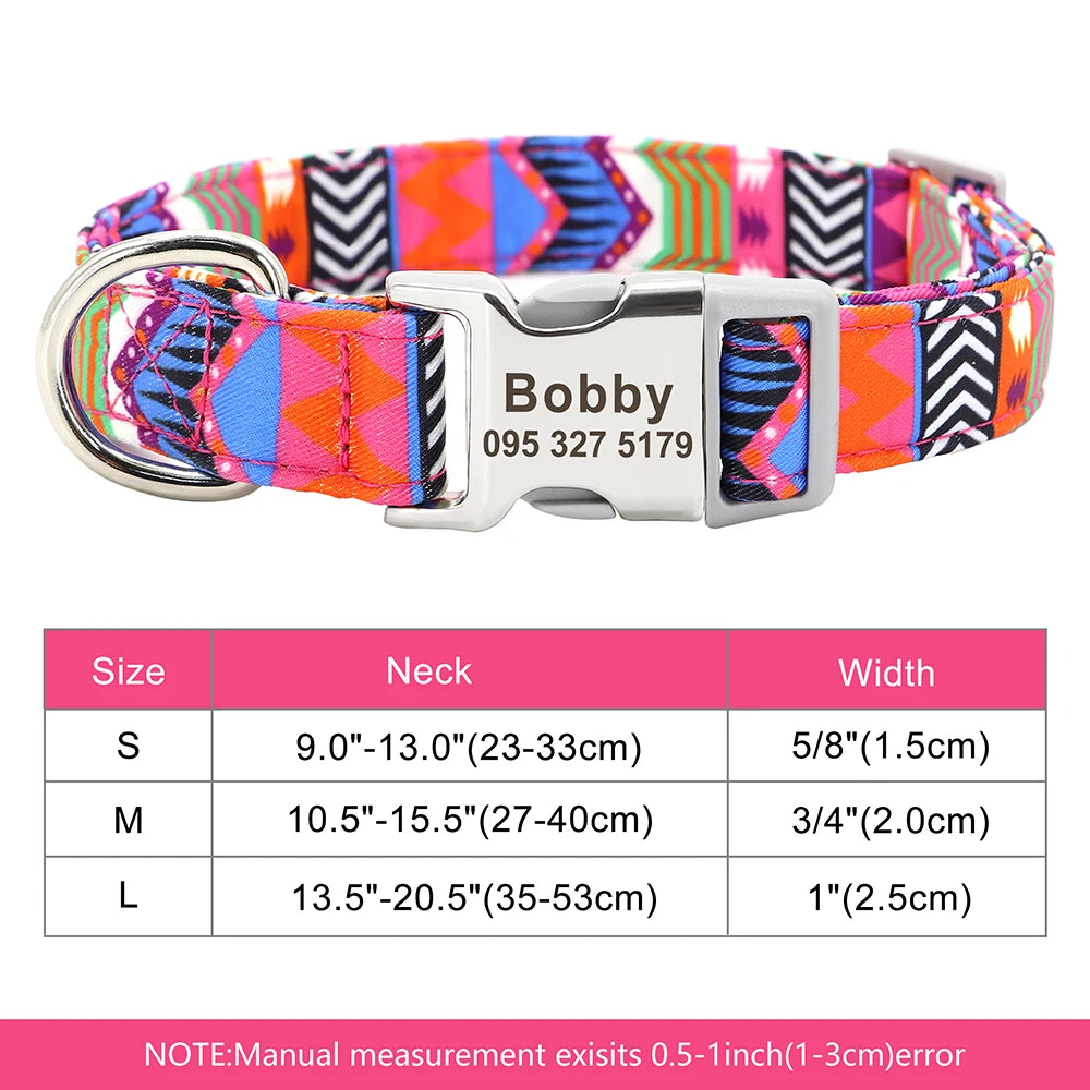 EliteCollar™ Personalized Dog Collar – Wide PU Leather Name Tag Collar for Small, Medium & Large Dogs