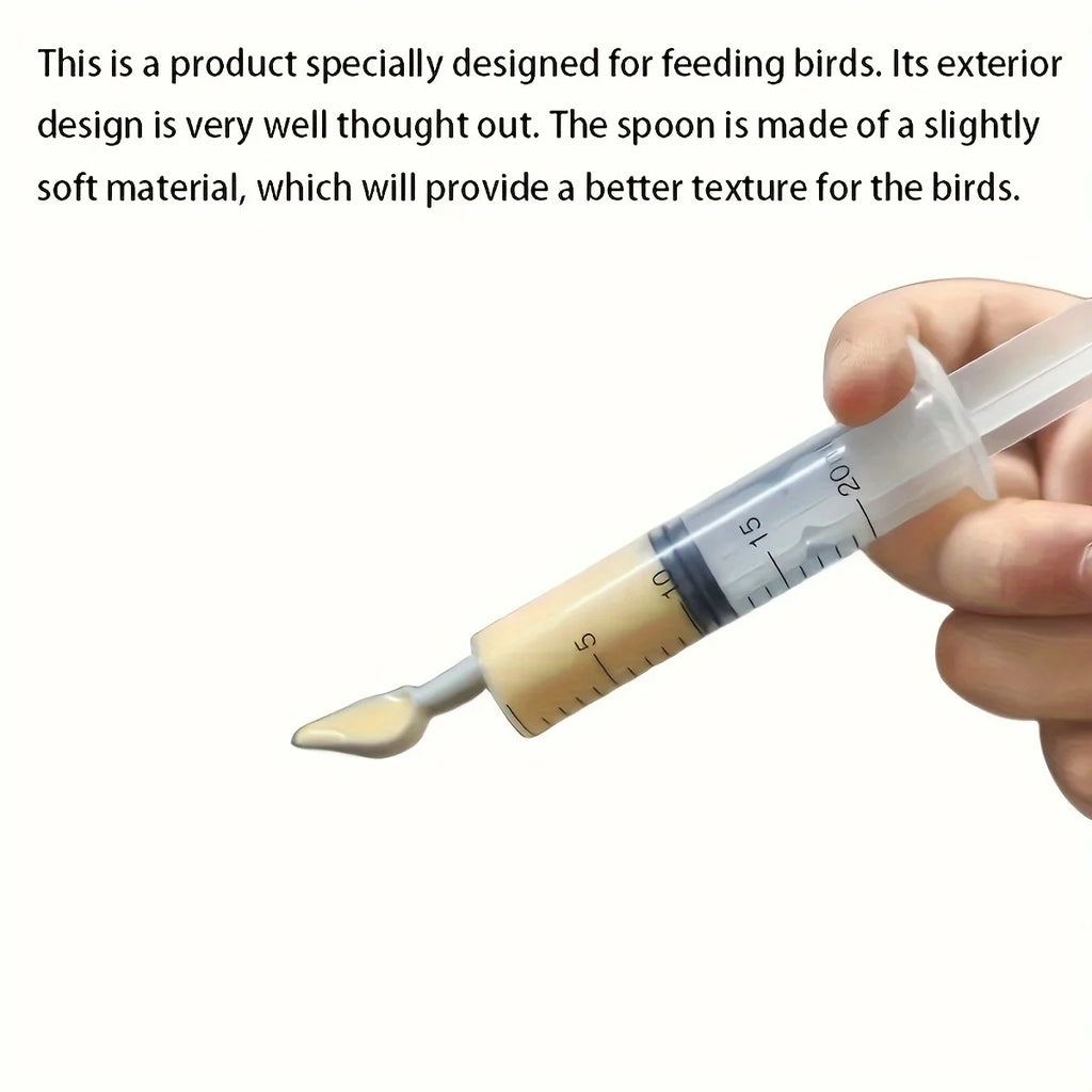 4-piece precision syringe set for hand-rearing baby birds by Petivo, featuring various syringe sizes and tips.